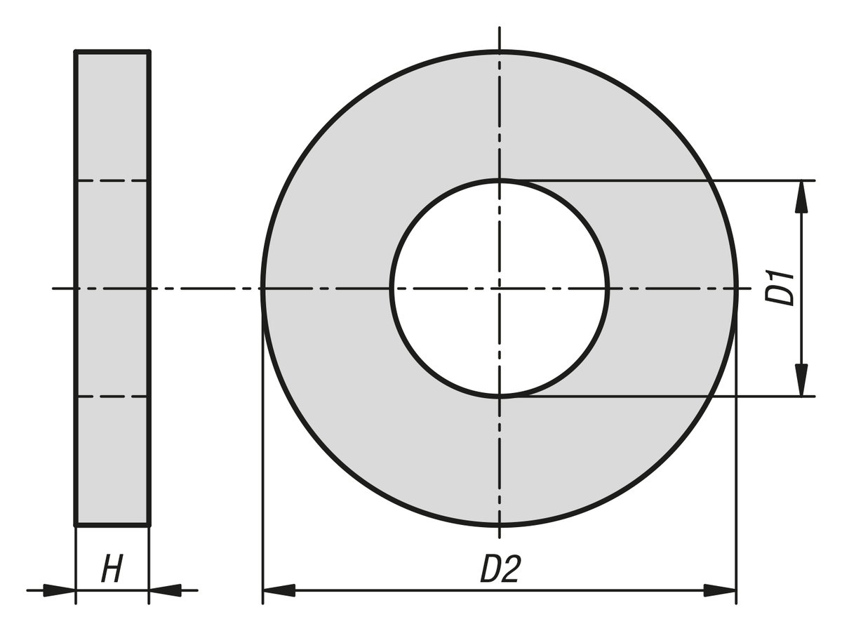 Washers DIN 7349 for bolts with heavy-duty clamping bodies