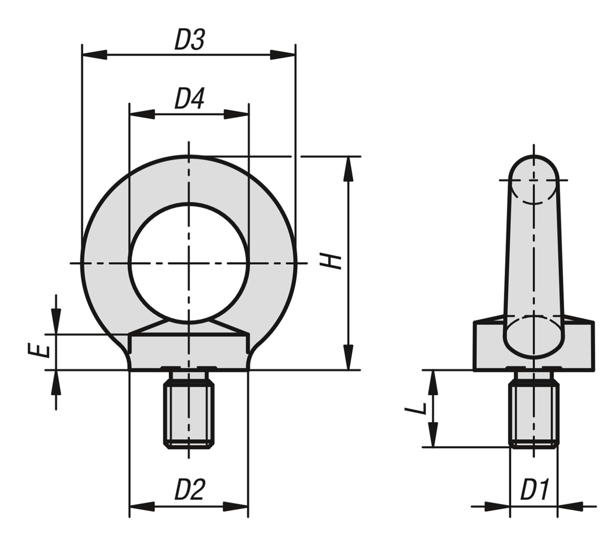 Ring bolts similar to DIN 580