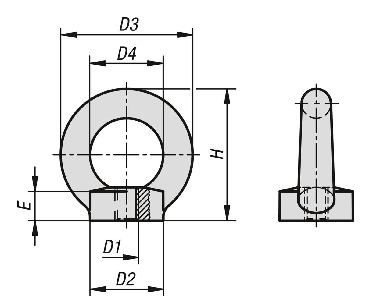 Ring nuts similar to DIN 582