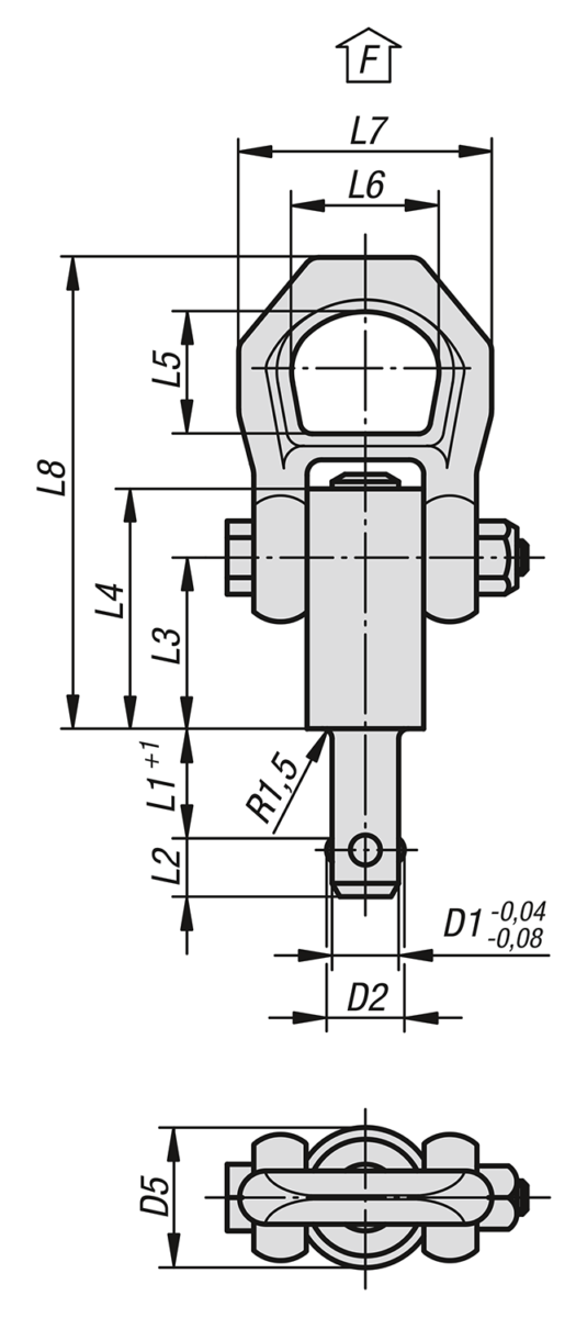 Lifting pins  self-locking