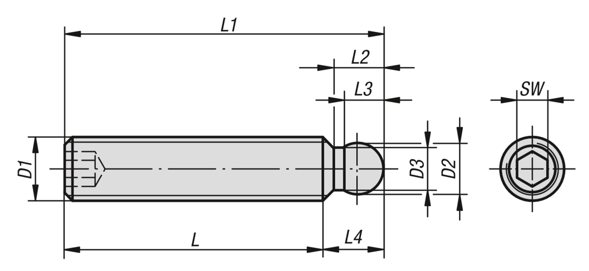 Grub Screws with ball thrust point