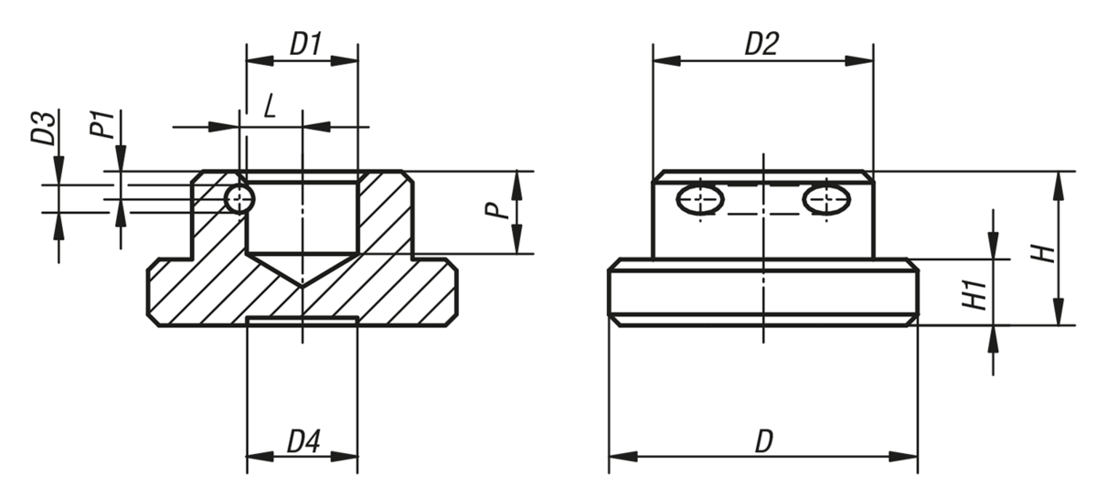 Thrust pads with retaining pin