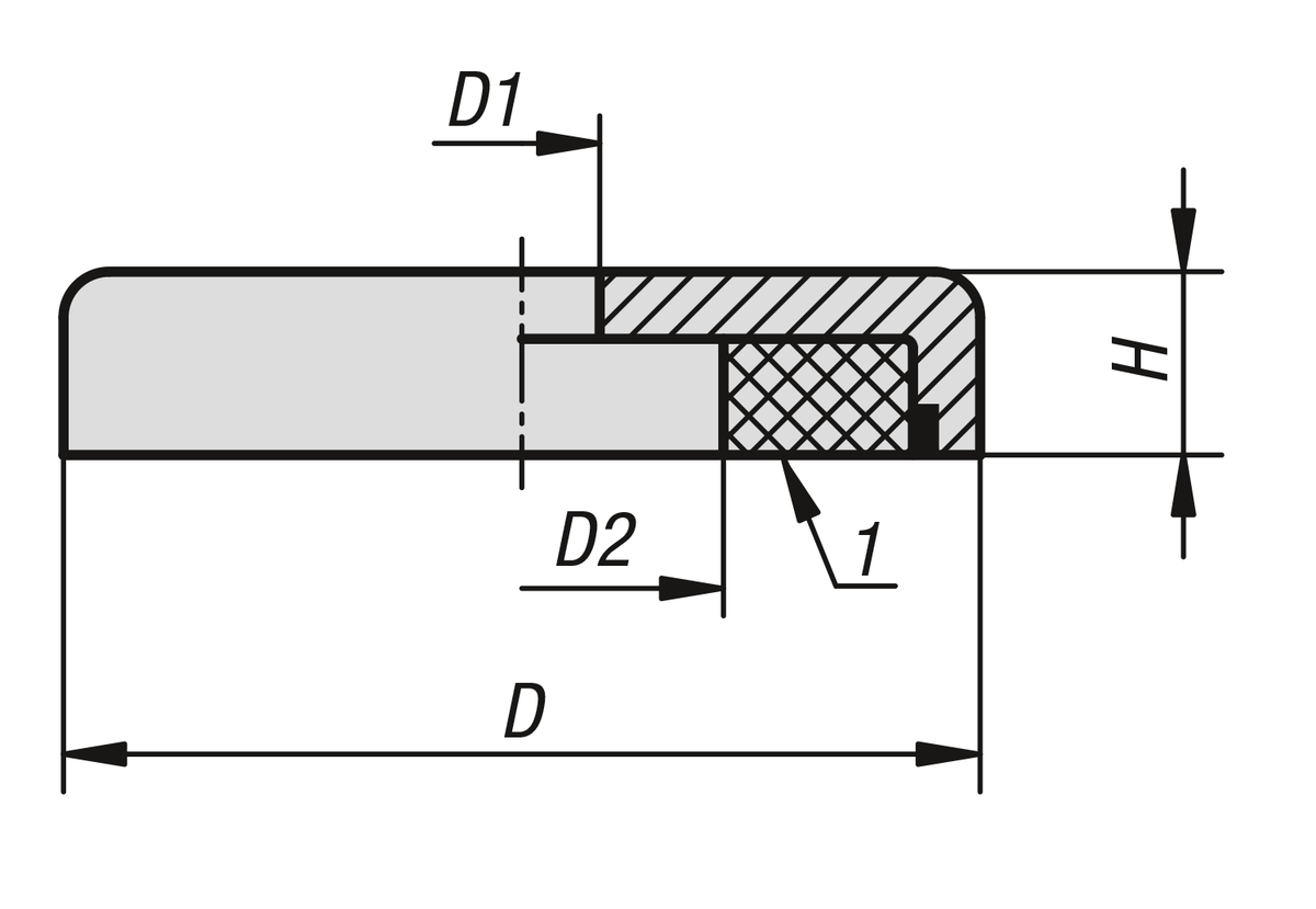 Magnets shallow pot with counterbore, SmCo with stainless-steel housing