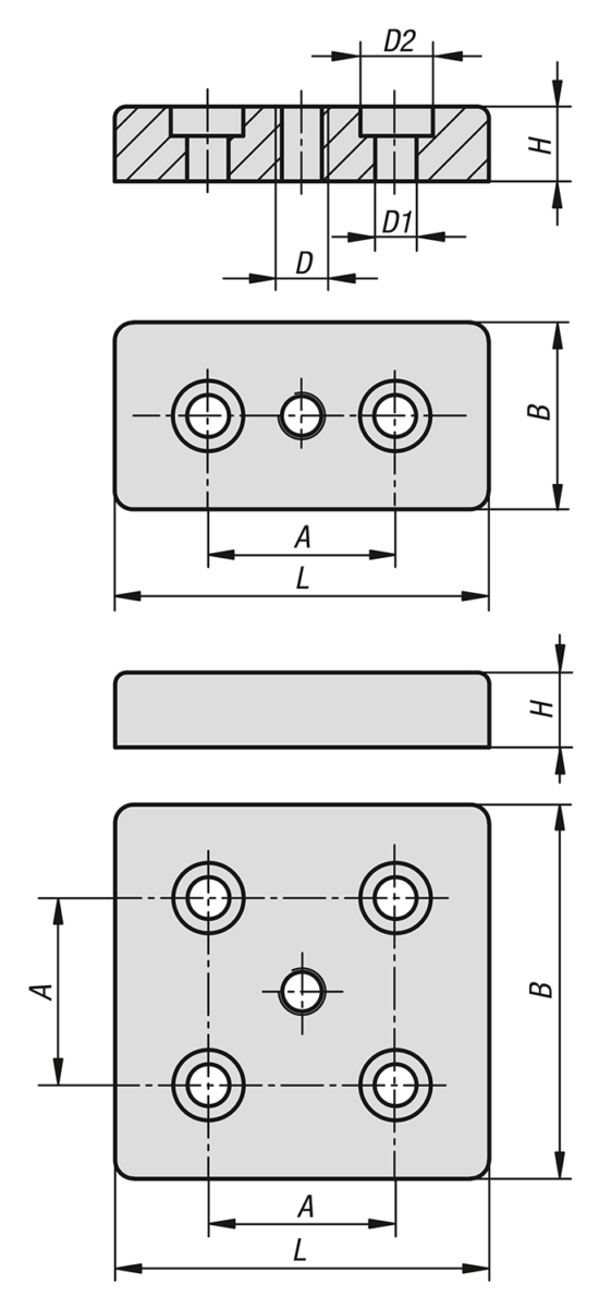 Plaque support type B et type I