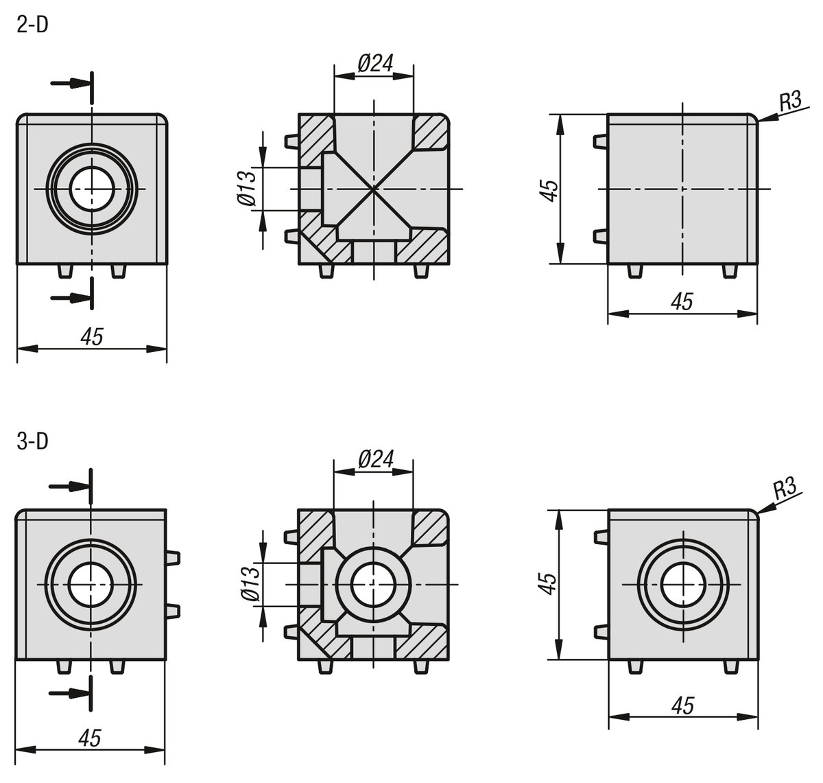 Cube connector sets Type B