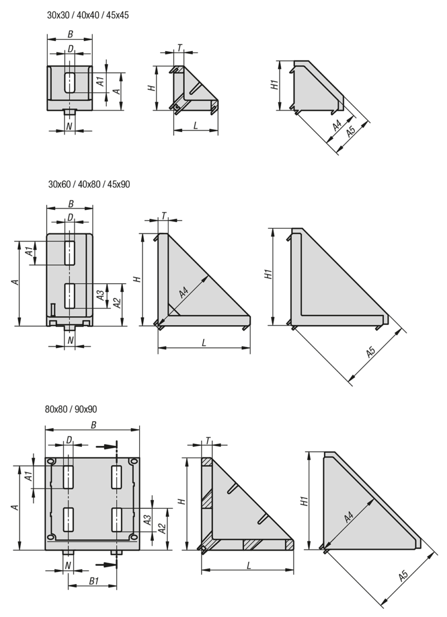 Equerre de fixation type B