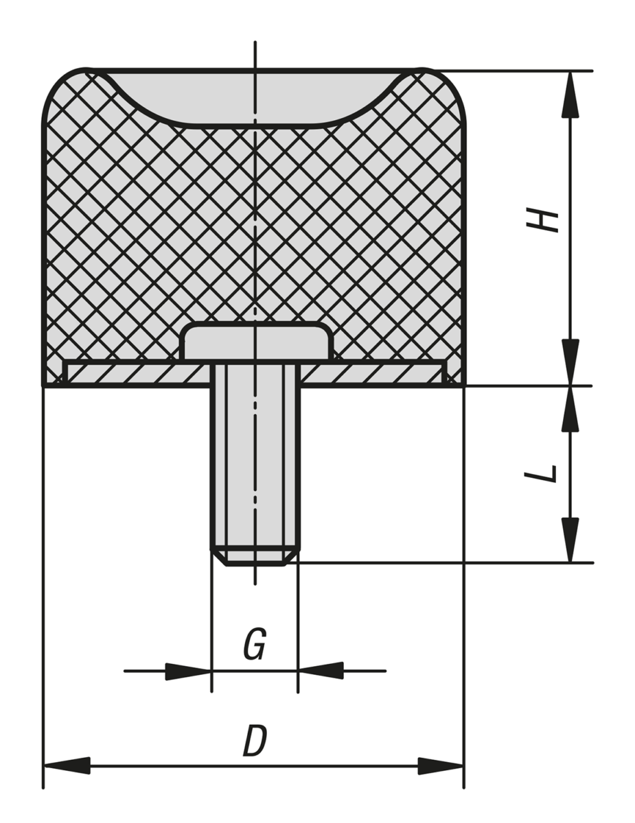 Rubber buffers style DS suction base