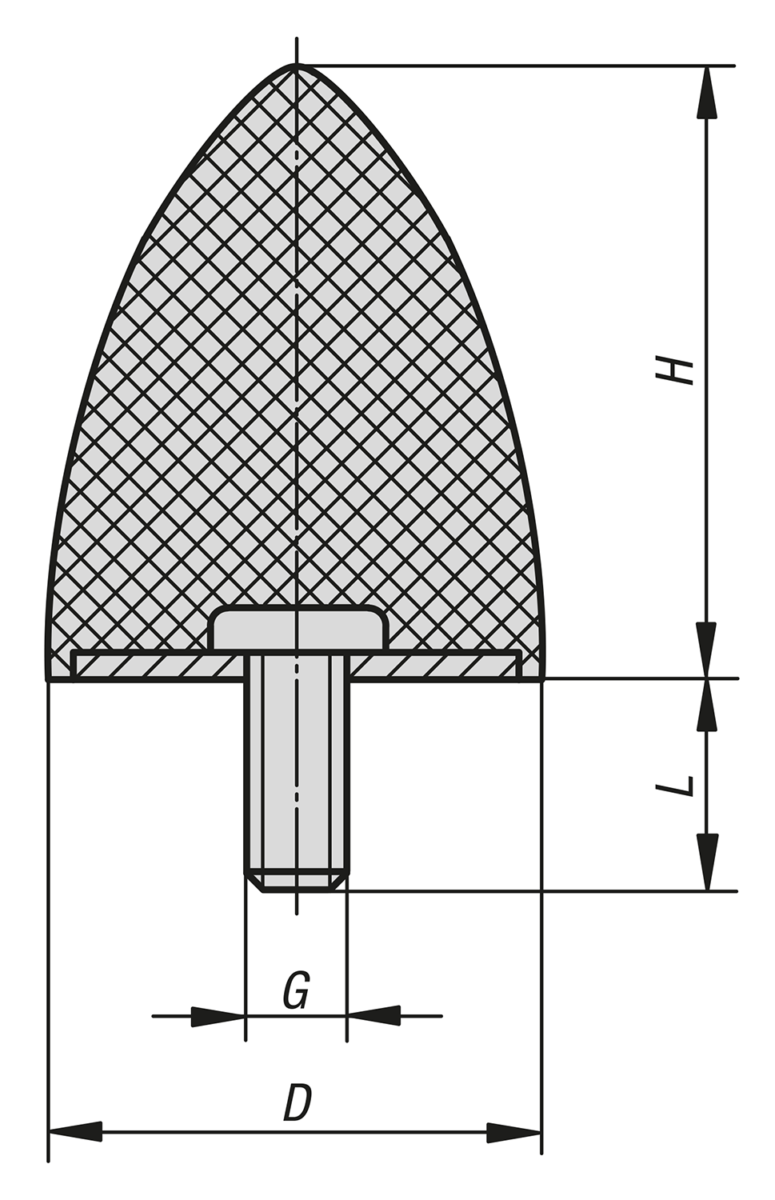 Rubber impact buffers parabolic