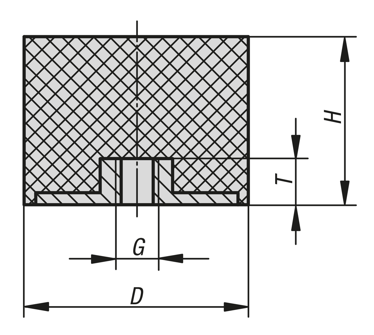 Rubber buffers stainless steel, type E