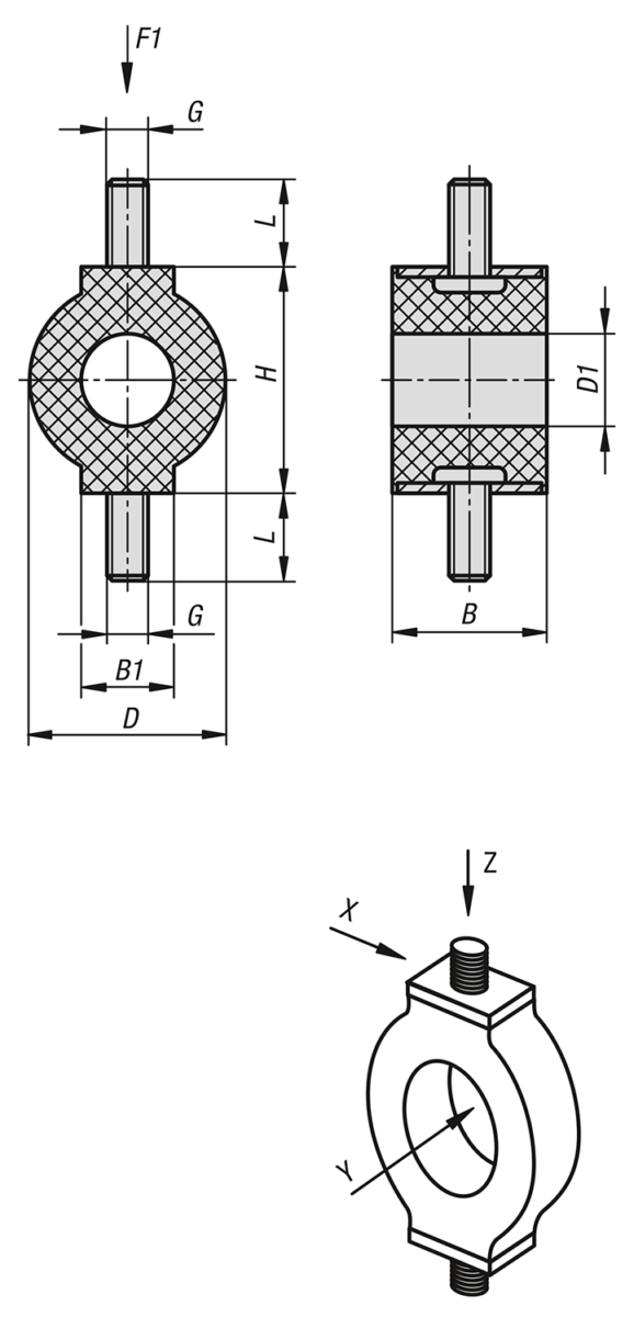 O-shaped mounts