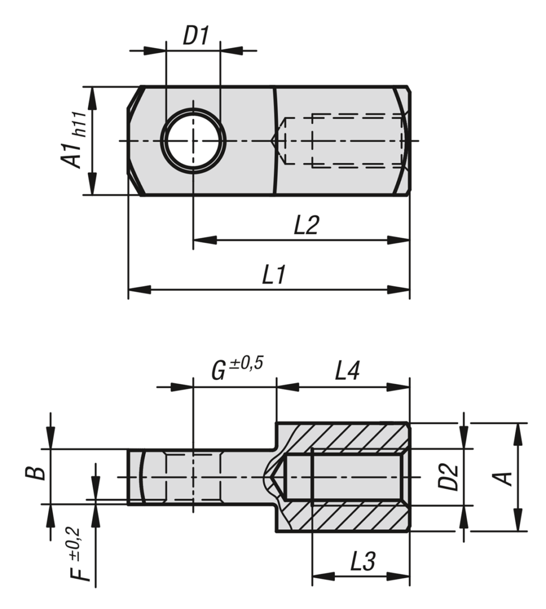 Clevis tang, steel