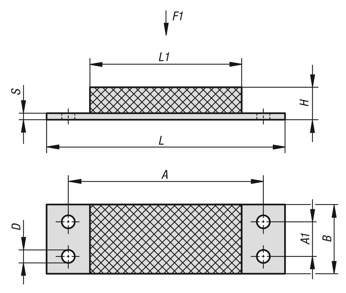 Rubber-metal impact buffer rails