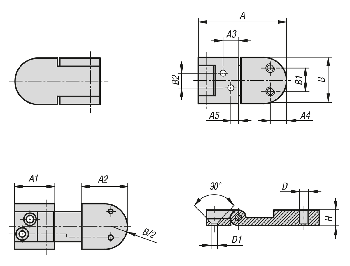 Hinges, stainless steel