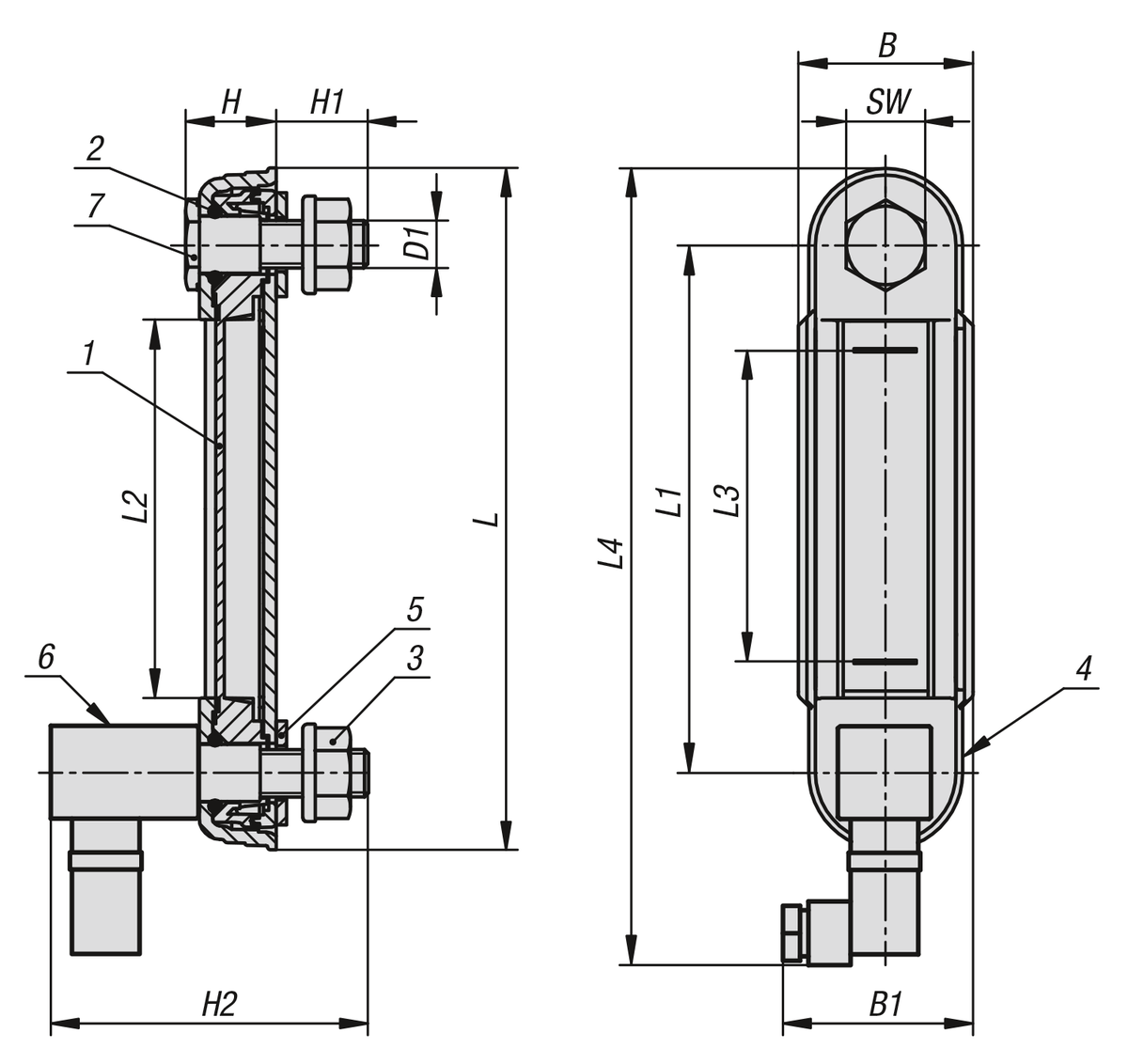 Oil level gauge with electric temperature monitoring