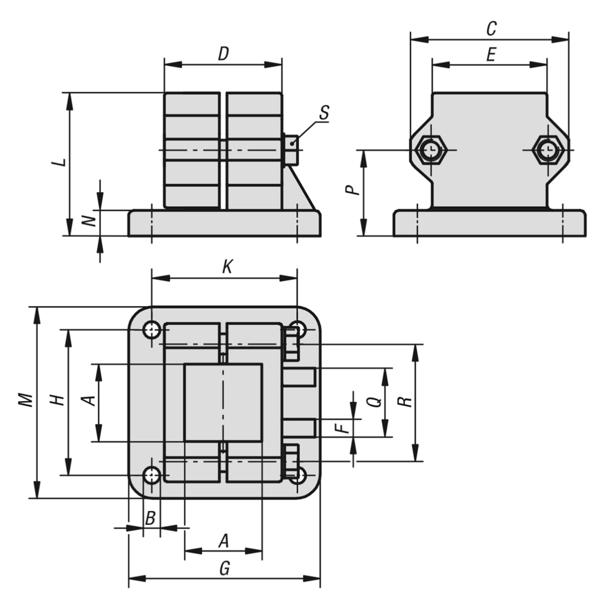 Tube Clamps Base aluminum