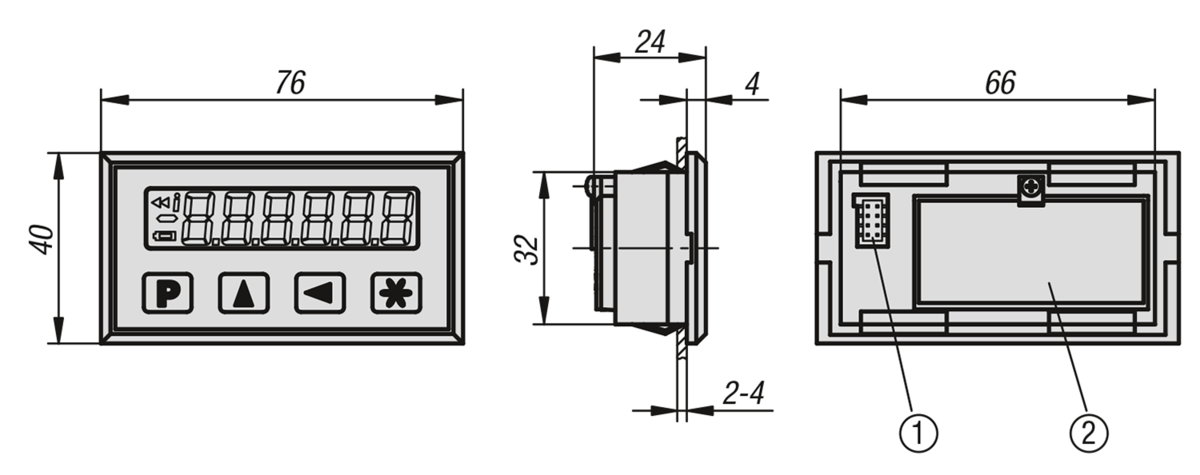 Position indicator quasi-absolute, mains-independent, indicator accuracy 10 µm, small design