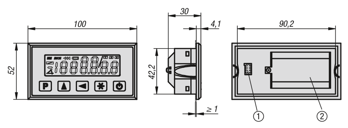 Position indicator quasi-absolute, mains-independent, indicator accuracy 10 µm