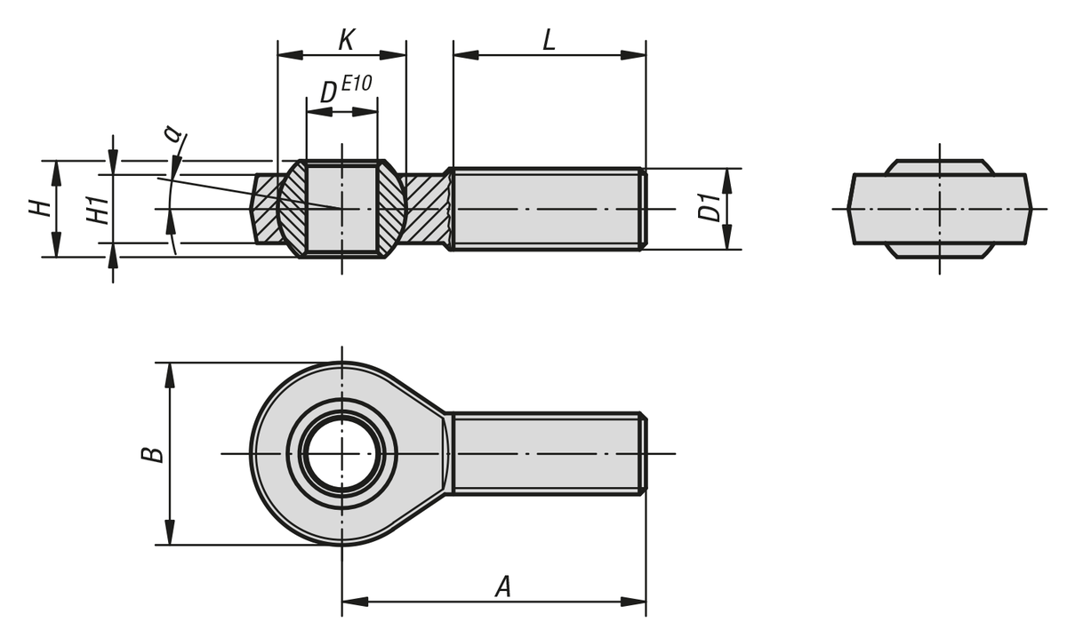 Rod ends igubal® with plain bearing external thread, similar to DIN ISO 12240-4