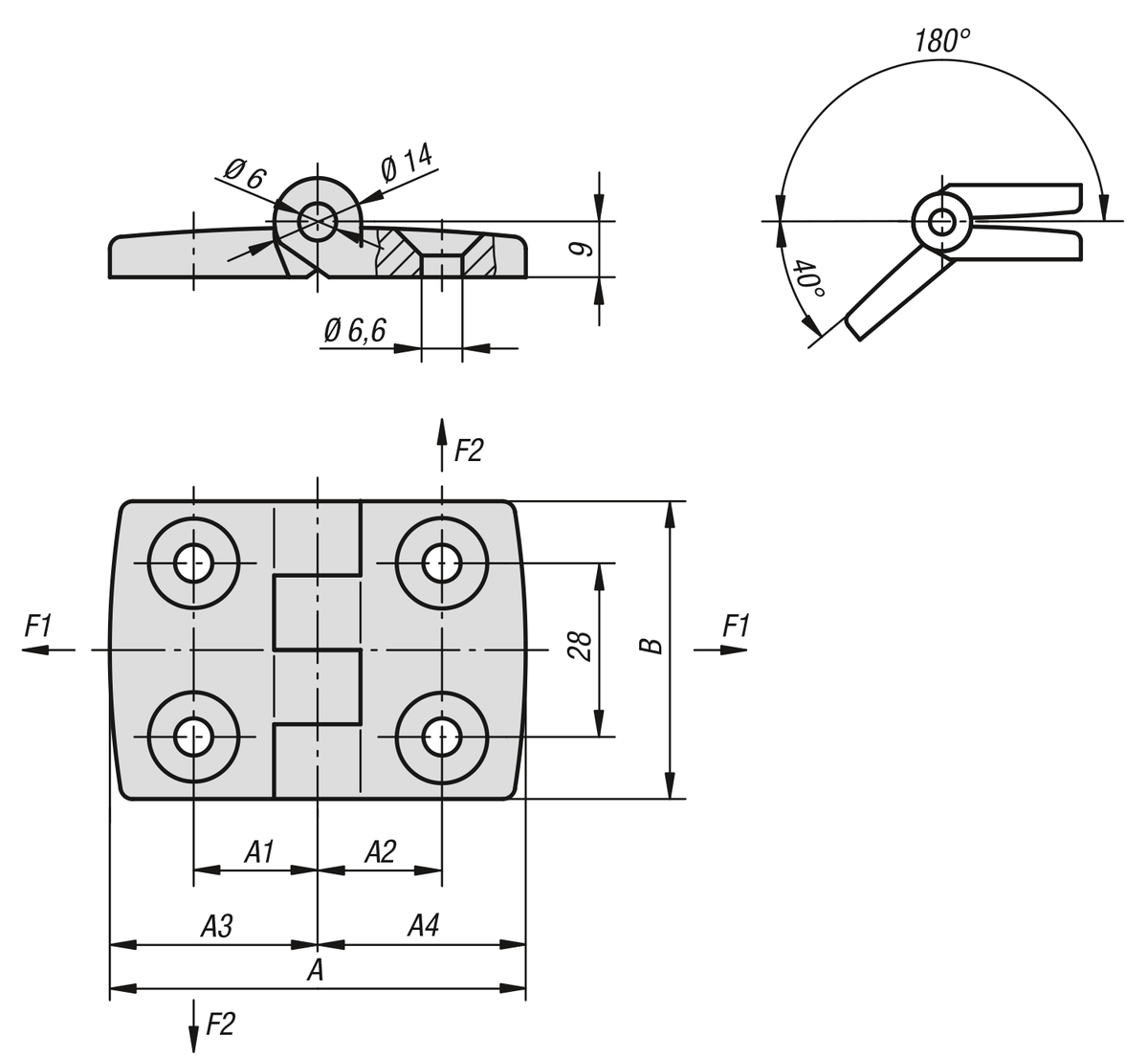 Hinges aluminum