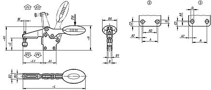 Sauterelle antistatique à levier horizontal avec embase verticale et broche de pression réglable