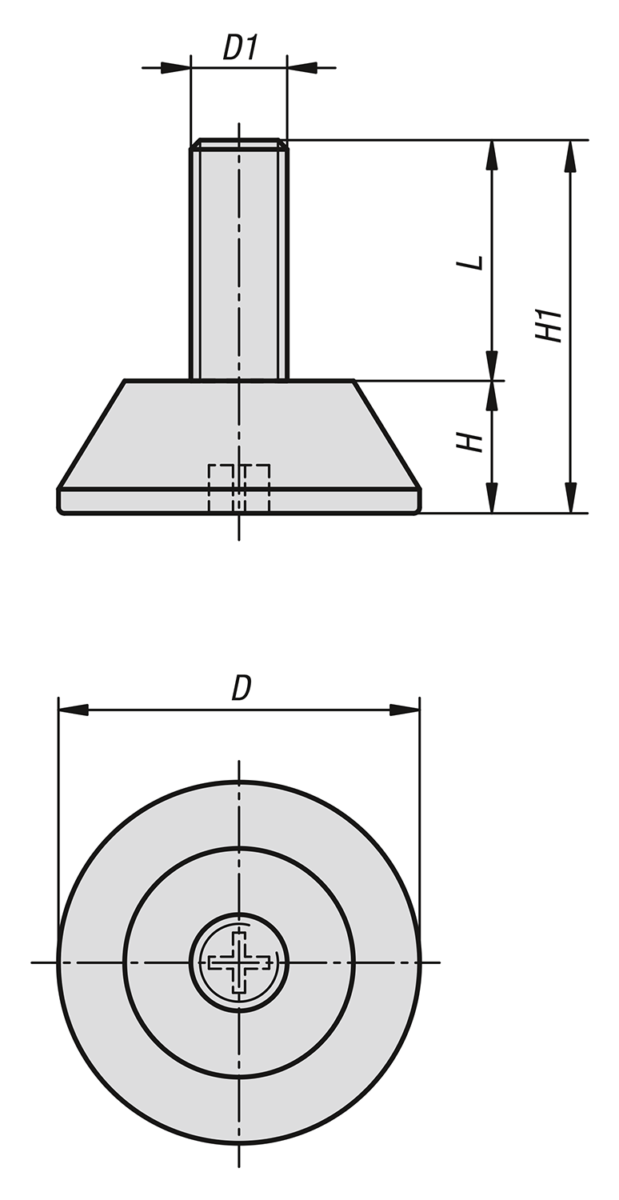 Levelling feet round