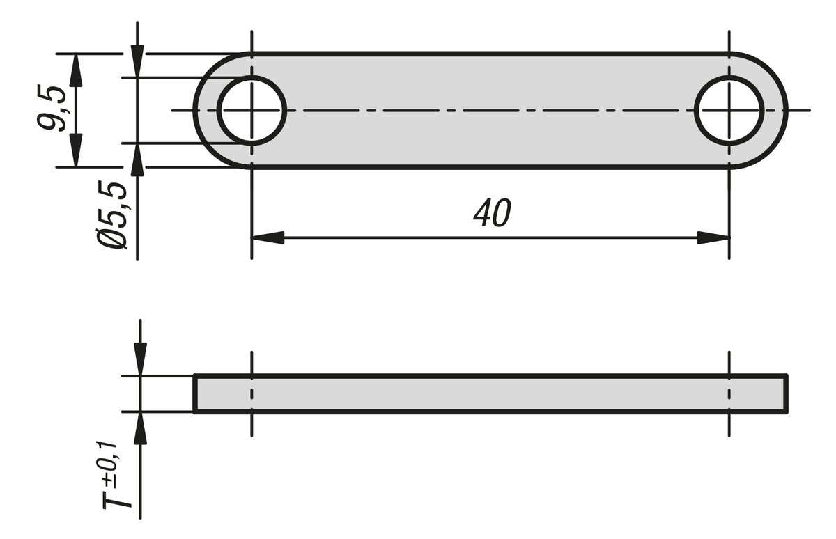 KIPP Shim plates for sliding clamps for slotted hole