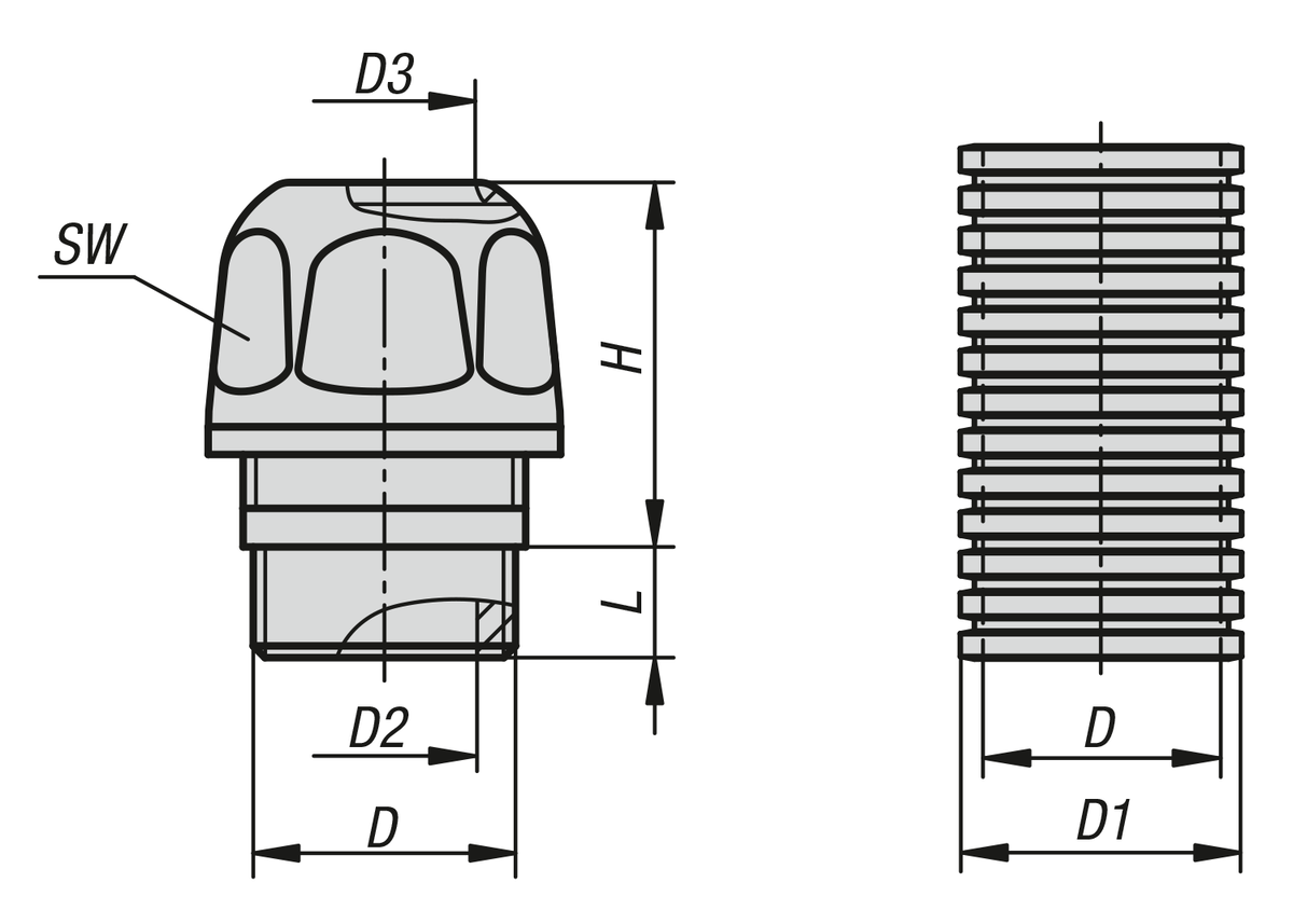 Cable glands, stainless steel or plastic, in Hygienic DESIGN