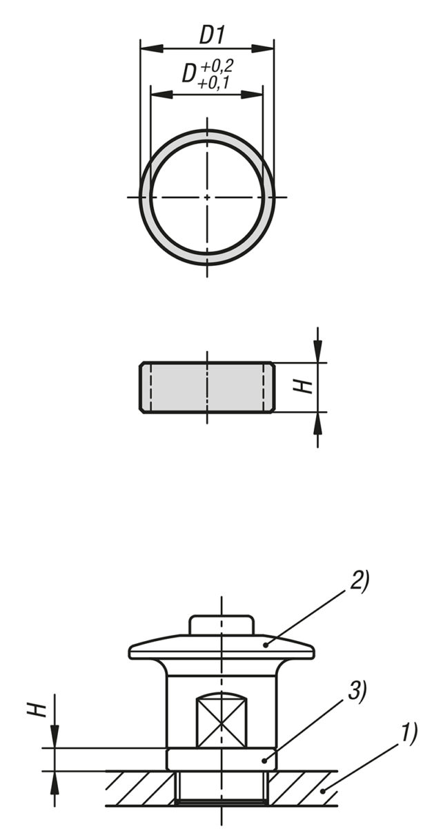 Entretoises en Inox pour verrous à bouton poussoir