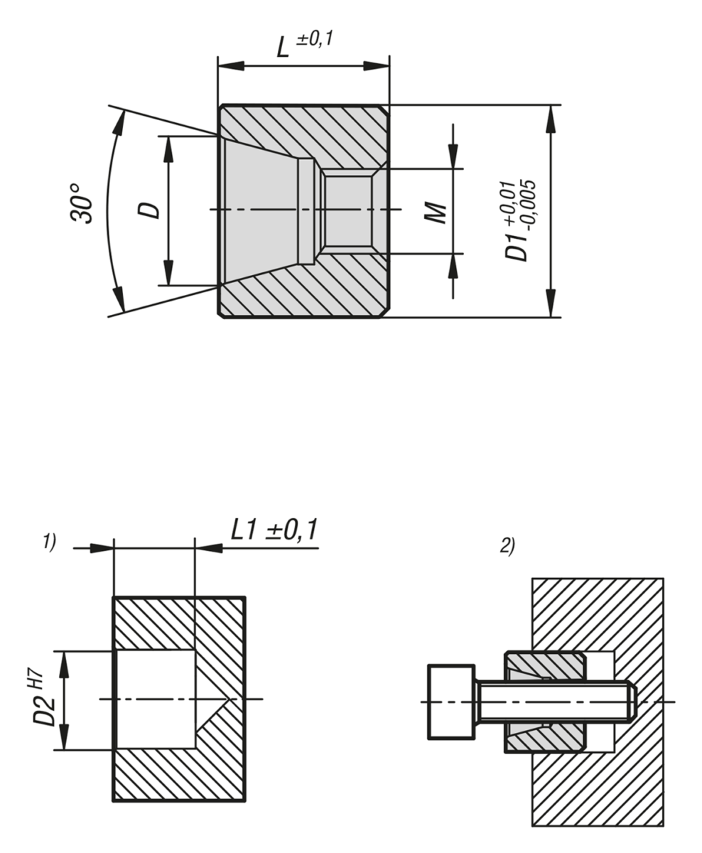 Douille en acier, conique