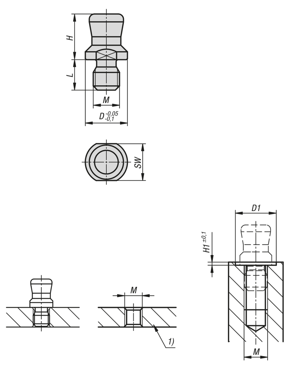 Clamping pin stainless steel