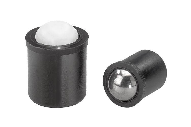 Black Finish Pack of 50 8 mm Diameter Push Fit Metric Kipp 03071-208 Plastic Spring Plunger with Ball in POM 